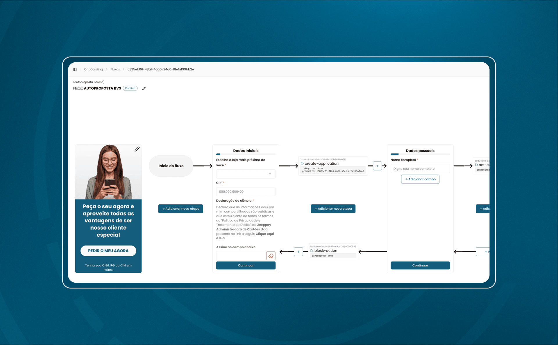 Tela 3 da solução Onboarding
